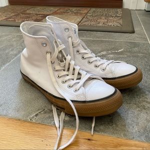 White Leather Converse Gum Sole
